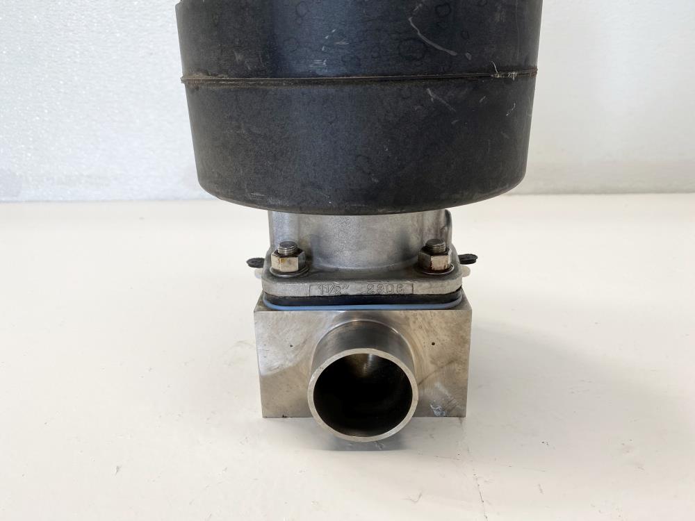 ITT Pure-Flo 1-1/2" Butt-Weld Stainless Sanitary Diaphragm Valve w/B217 Actuator